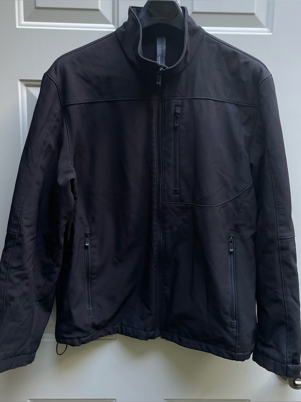 Weatherproof black soft shell jacket coat Men Large EUC